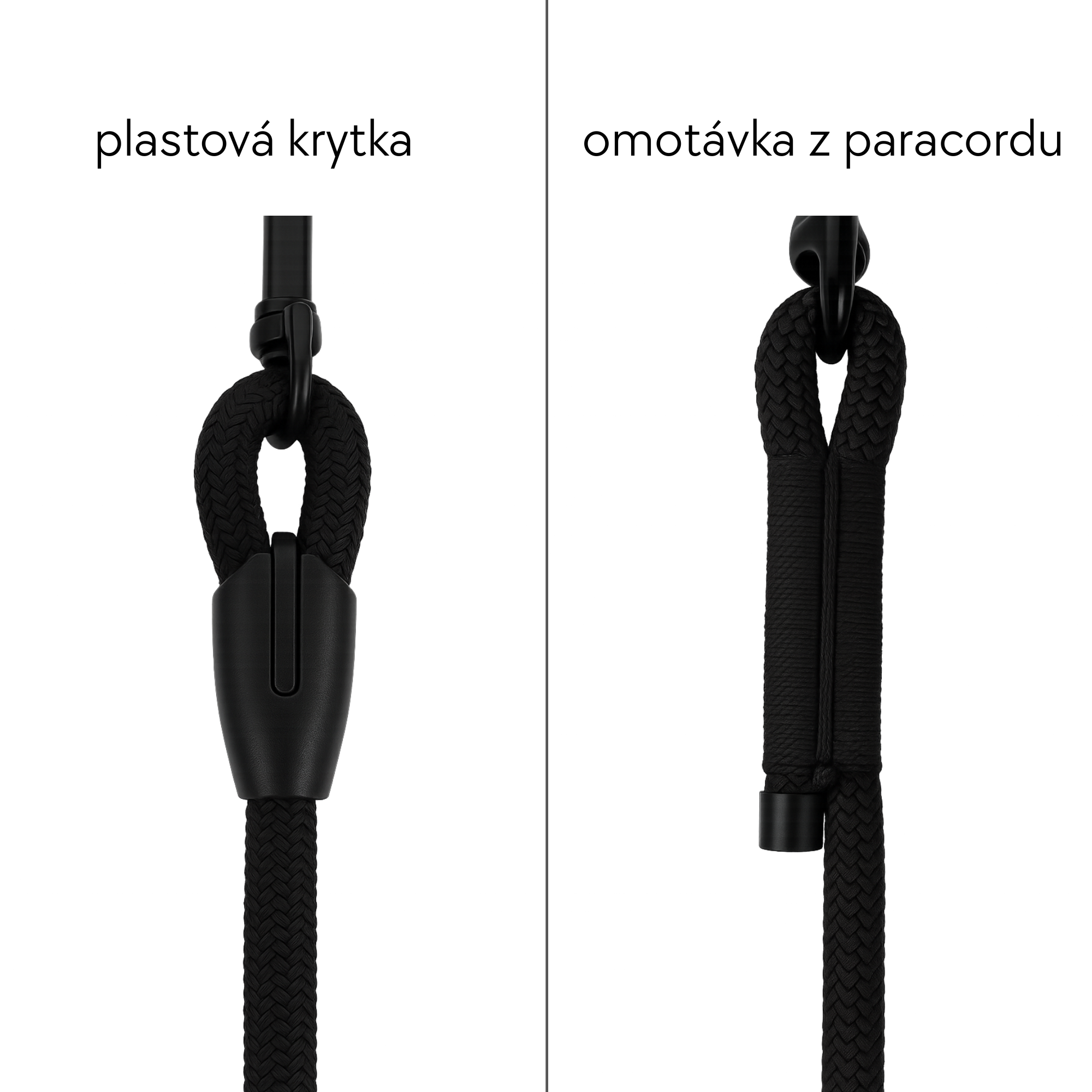 porovnání plastová krytka a omotávka